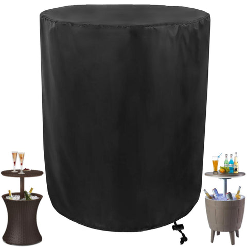 WICKTICK cover on Keter Pacific round table shields from sun and dust