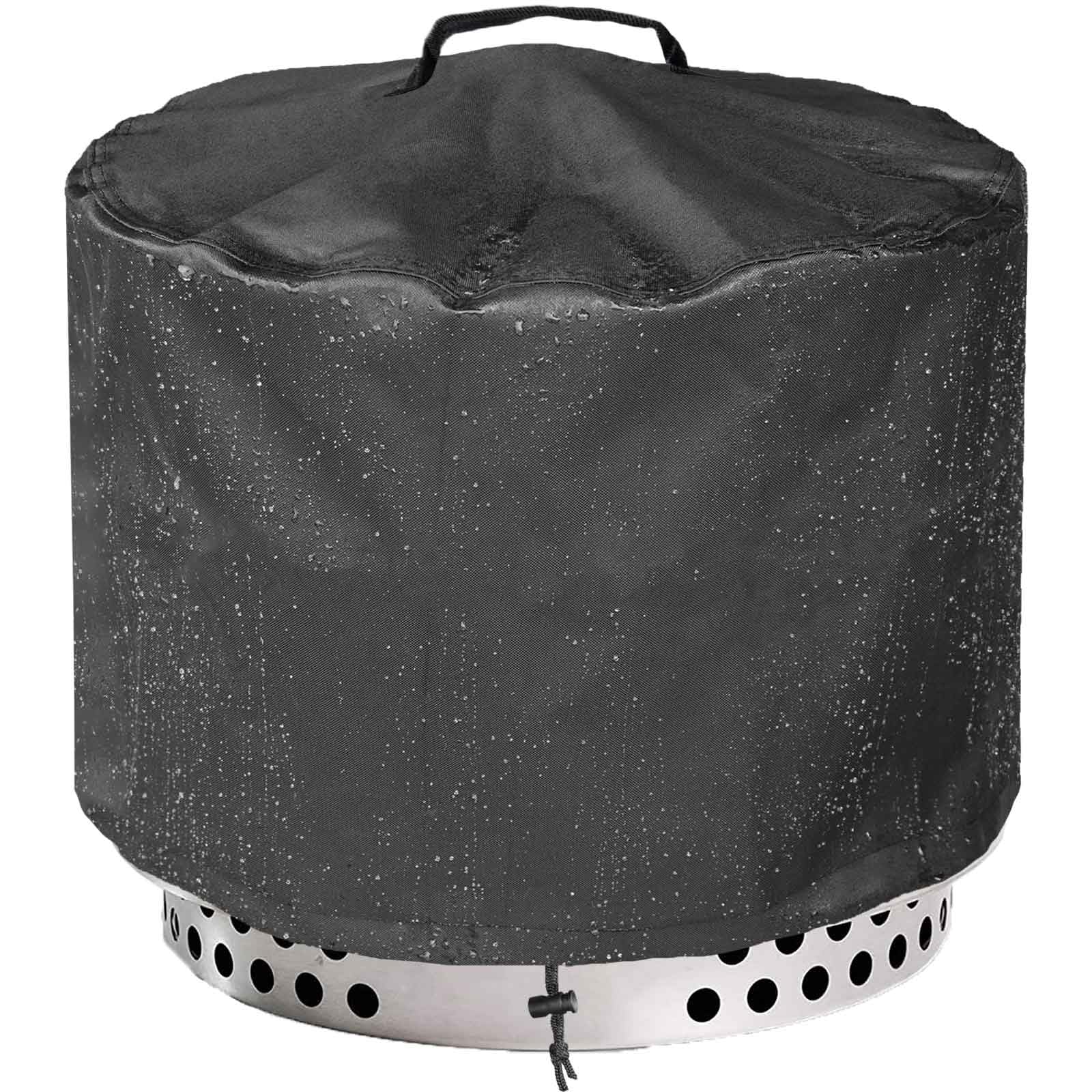 WICKTICK round fire pit cover on Yukon 2.0 protecting 27-28 inch fire pit from weather
