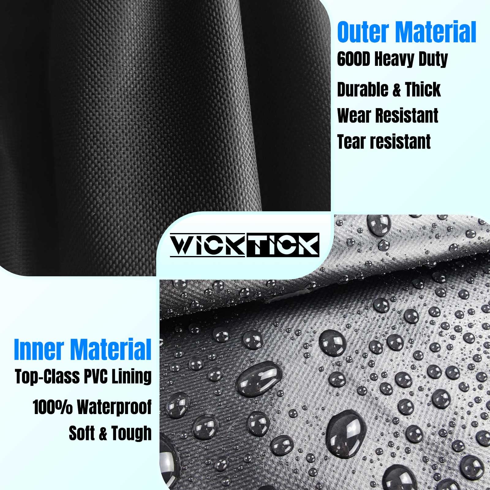 WICKTICK windproof hem with drawstring keeping cover in place