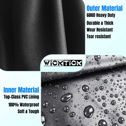 WICKTICK windproof hem with drawstring keeping cover in place