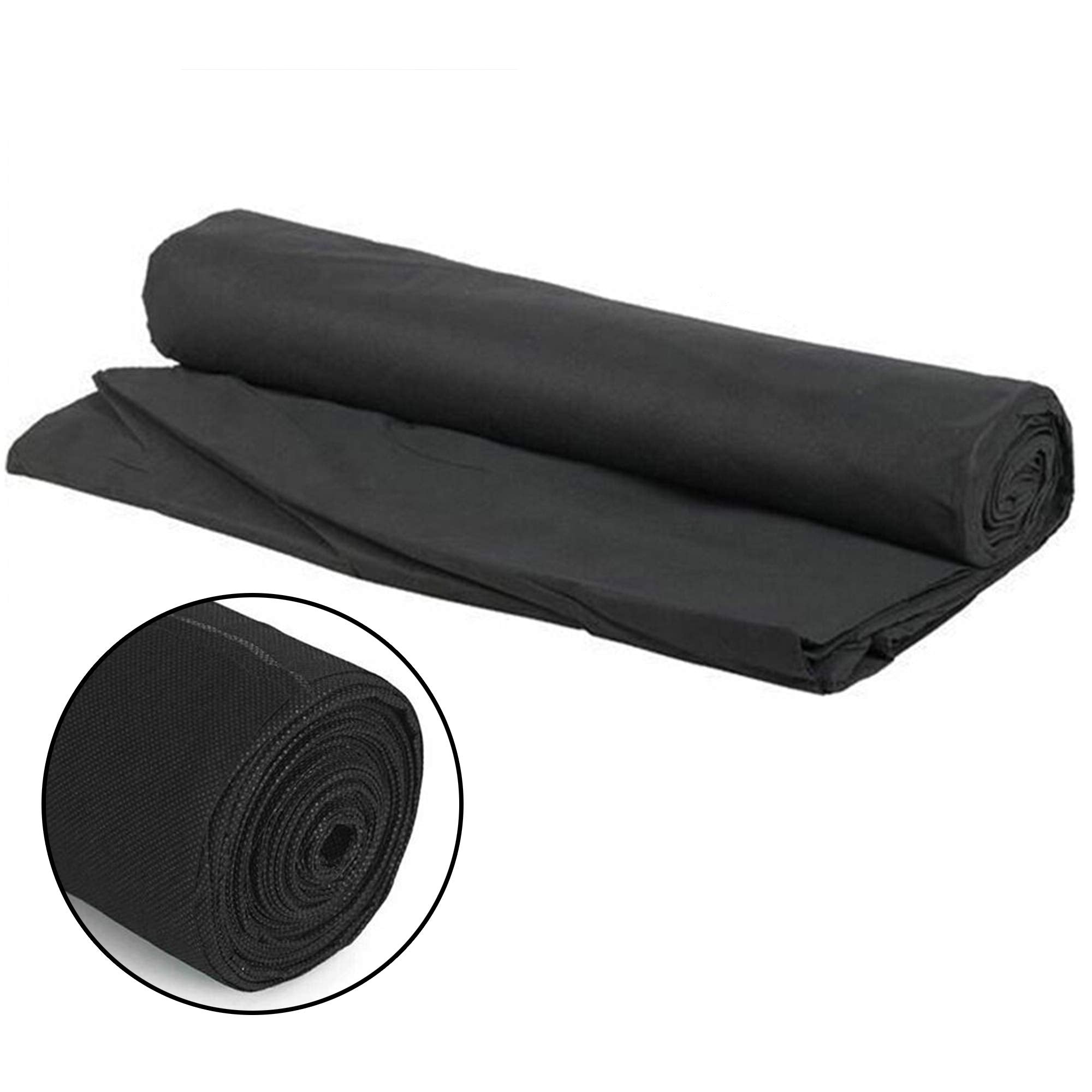 Wideskall weed-barrier-fabric over soil blocks weeds without chemicals.