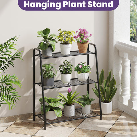 Wieghda 3-Tier corner stand in living room corner for decor.