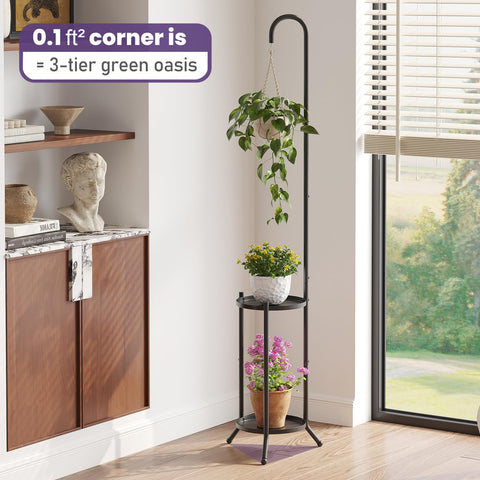 Wieghda hanging hook display stand adds vertical interest for trailing plants