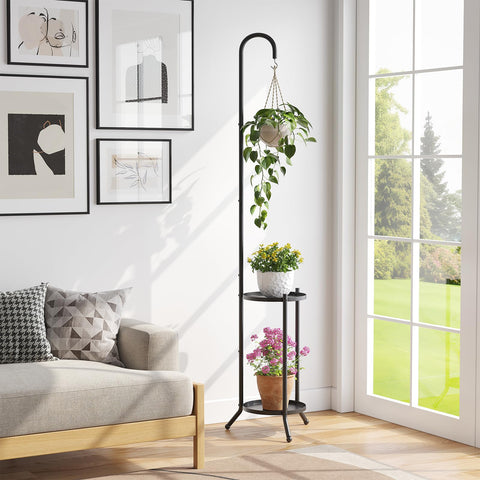 Wieghda metal plant shelf two-tier showcases pots with vertical arrangement