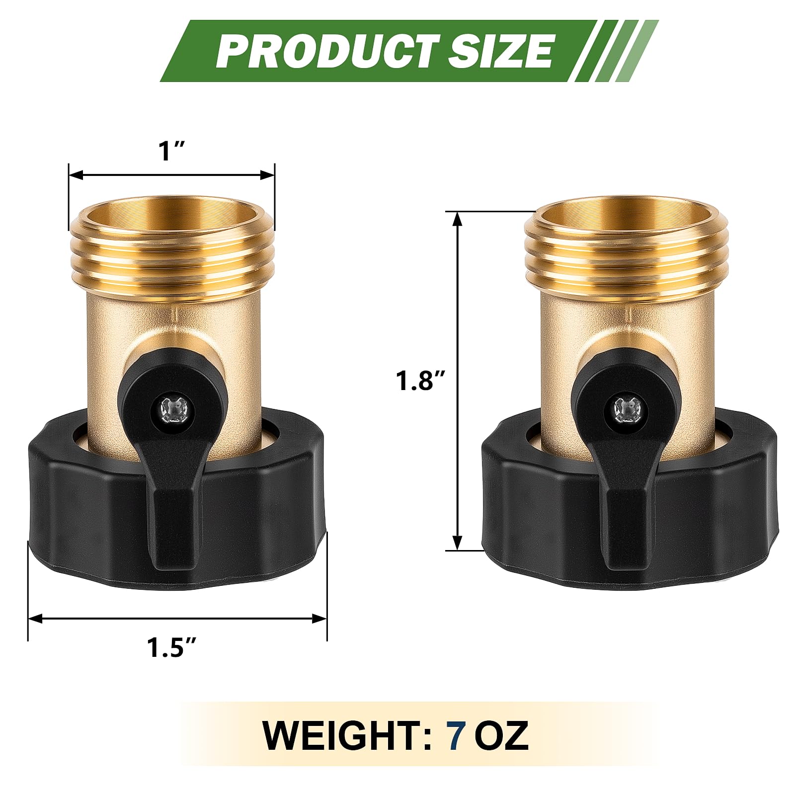3/4-inch hose thread compatibility with WIESVOP valve for versatile fittings