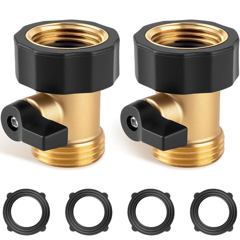 WIESVOP brass garden hose shut-off valve close-up showing durable construction