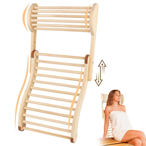 Wiiyita sauna backrest with adjustable pillow for customizable neck support during sessions