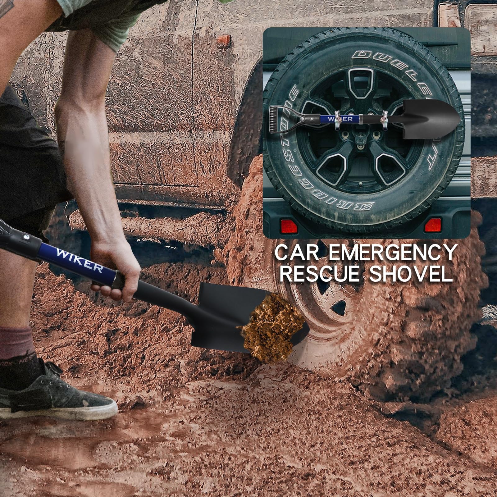 WIKER Kids Shovel durable carbon steel with fiberglass shaft for outdoor use.