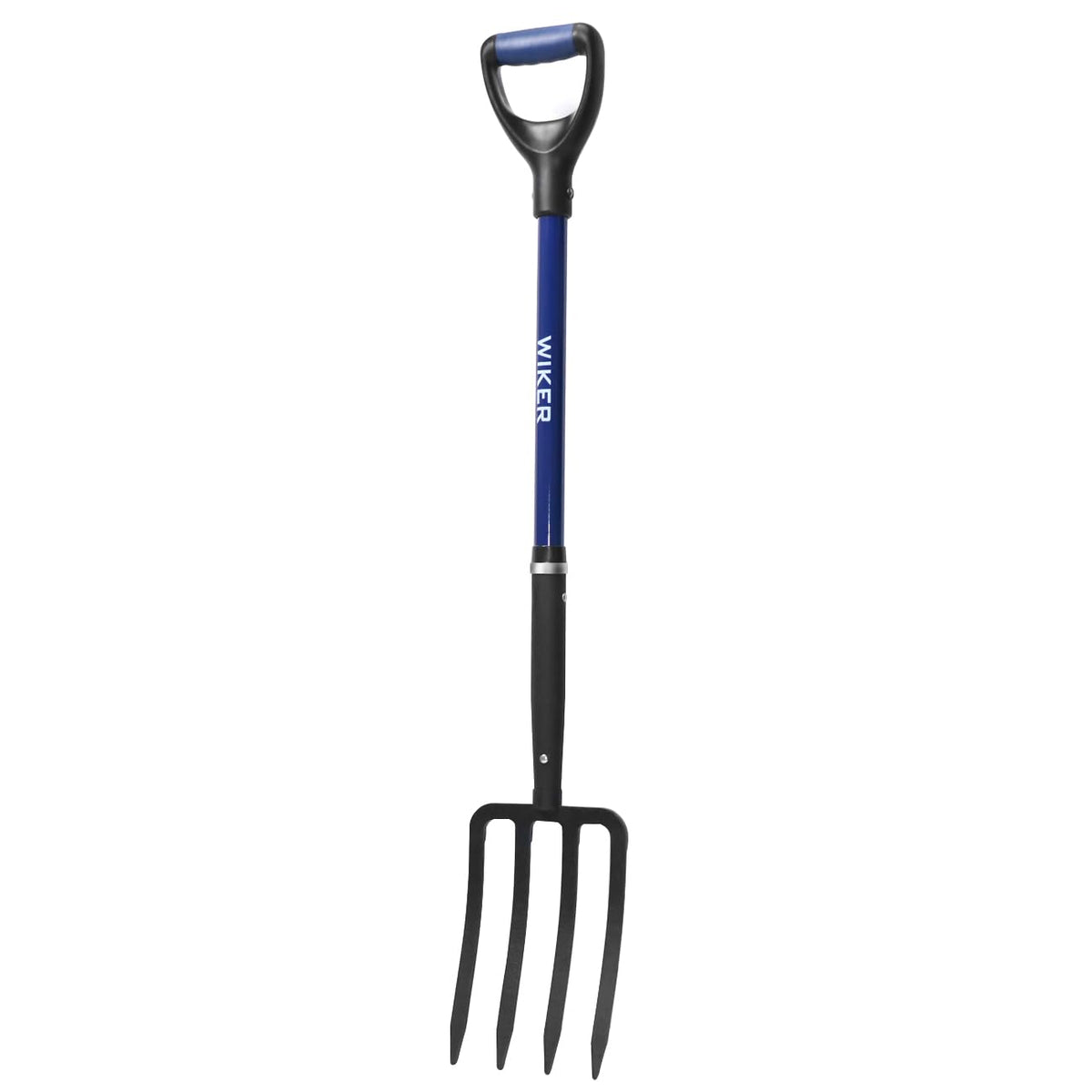WIKER Pitchfork 4-tine head for efficient soil turning in the garden.