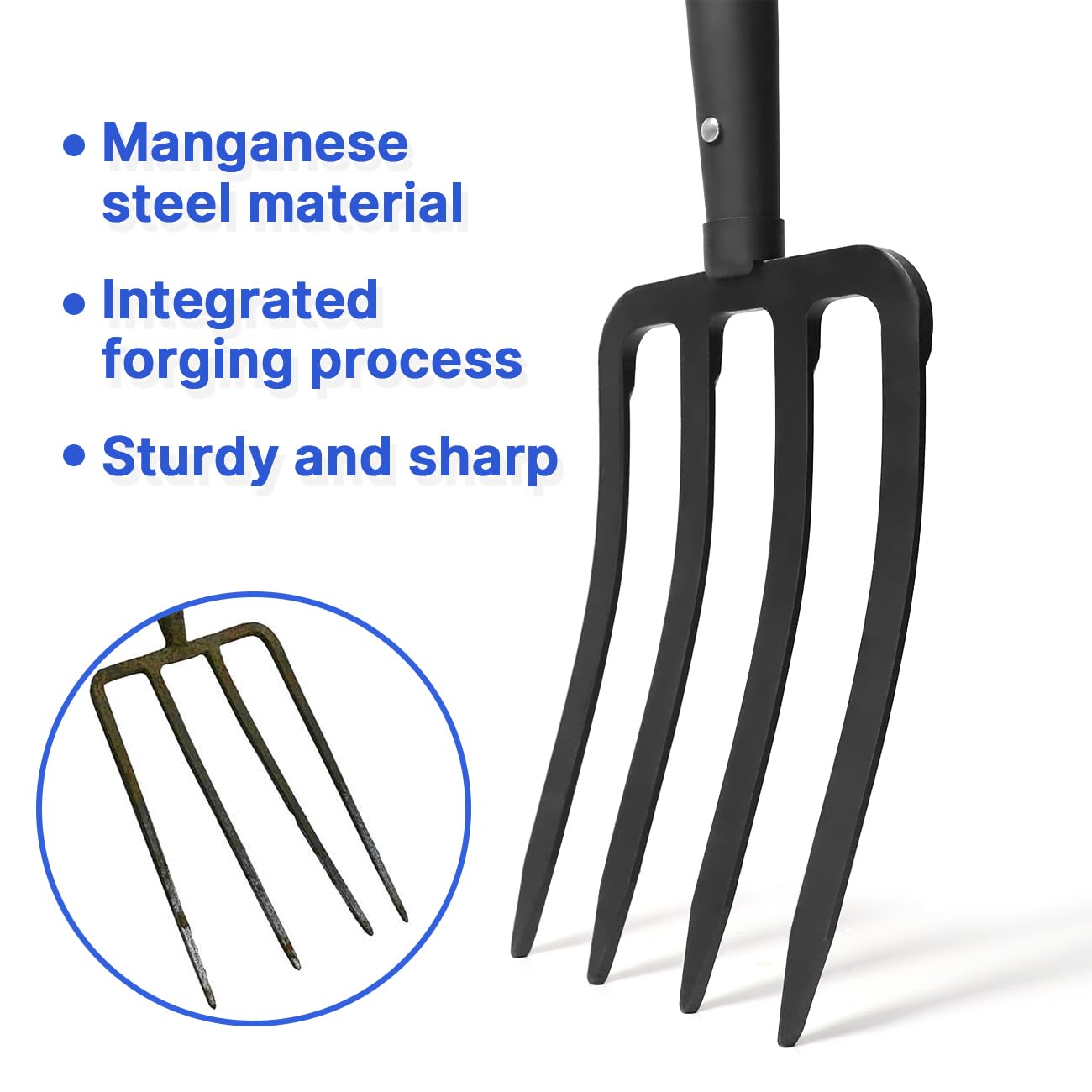 WIKER Pitchfork digging into sticky soil with ease.