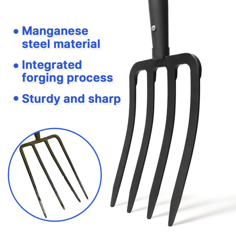 WIKER Pitchfork digging into sticky soil with ease.