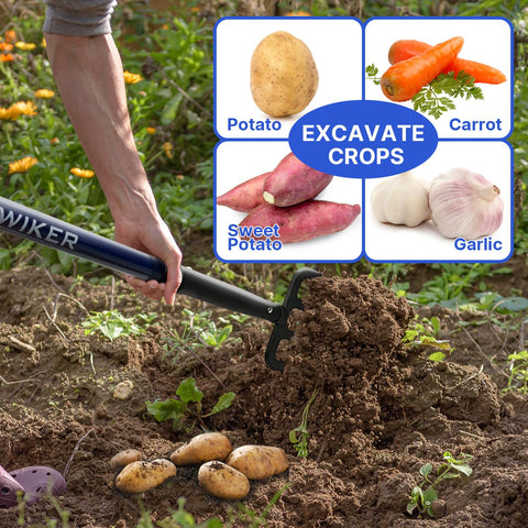 WIKER Pitchfork with fiberglass handle for durable, comfortable digging.