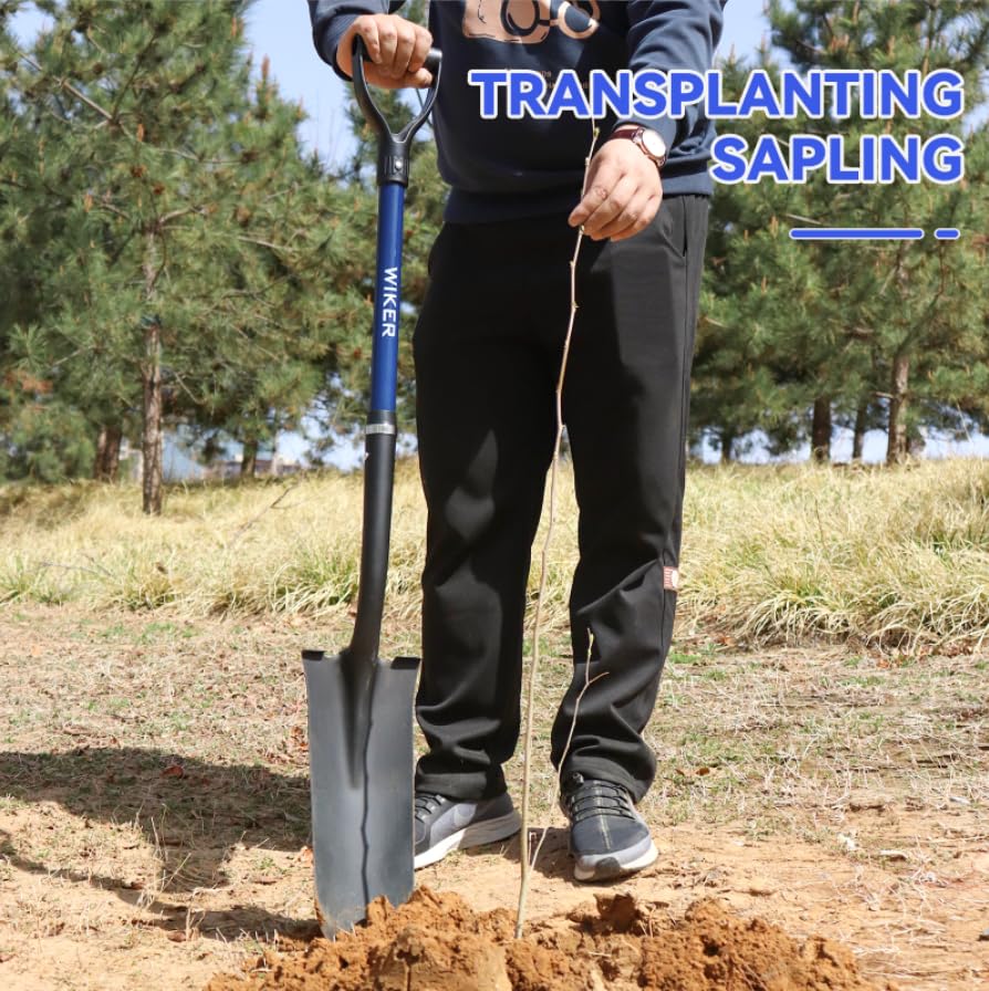 WIKER spade shovel anti-corrosion coating protects the blade from rust.
