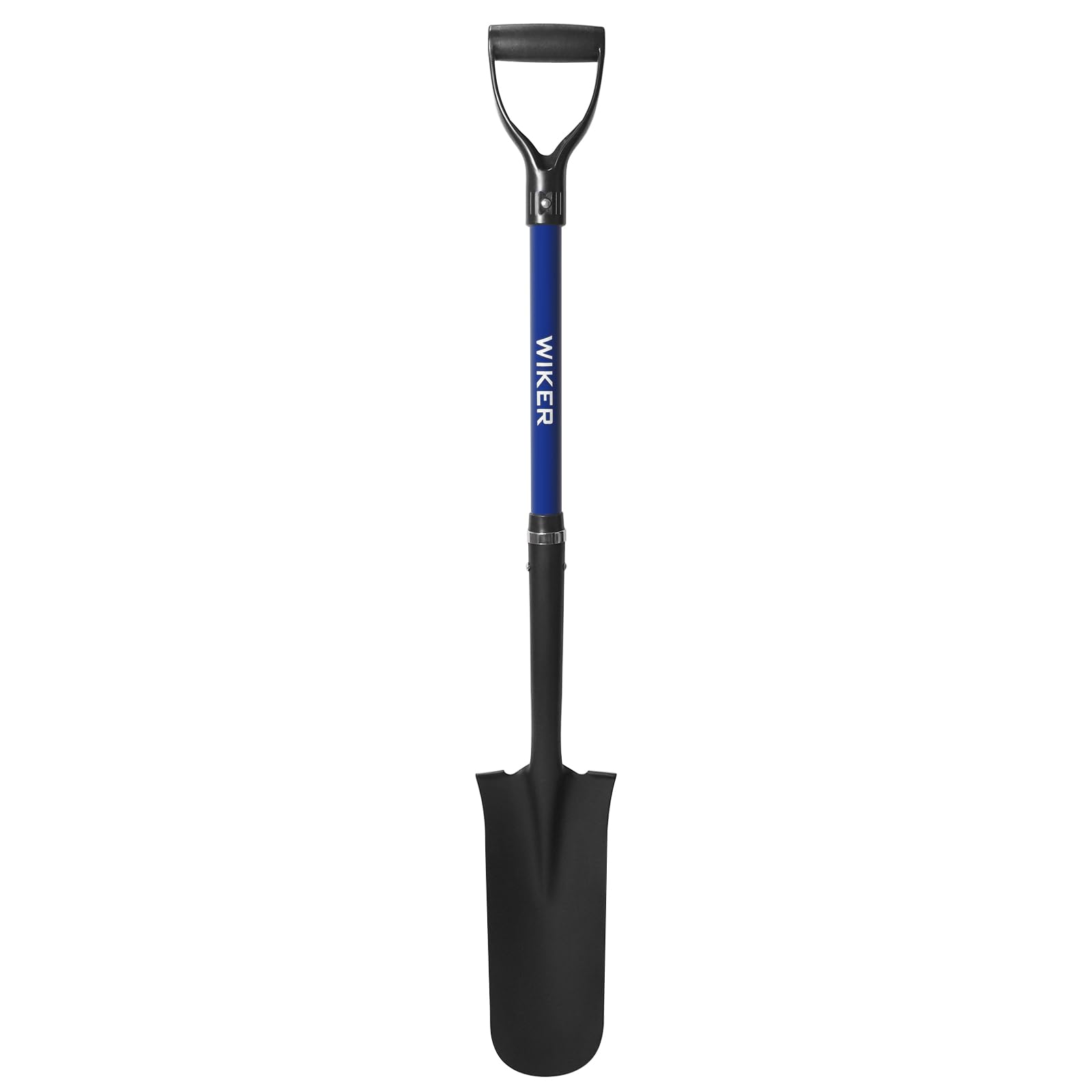 WIKER spade shovel with narrow head for precise planting and transplanting.