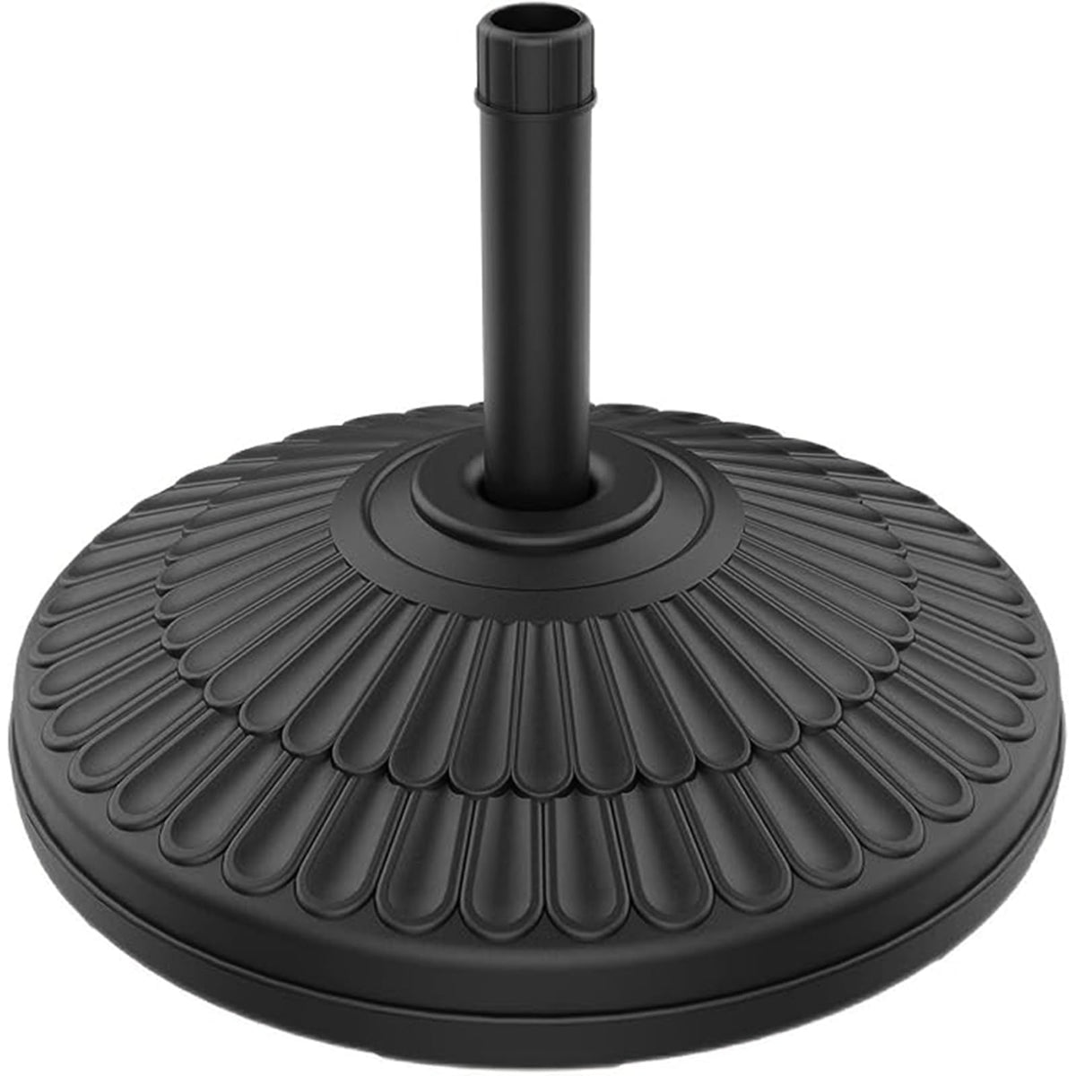 wikiwiki 90lbs hdpe round umbrella base, front view, showcasing solid stability for windy patios.