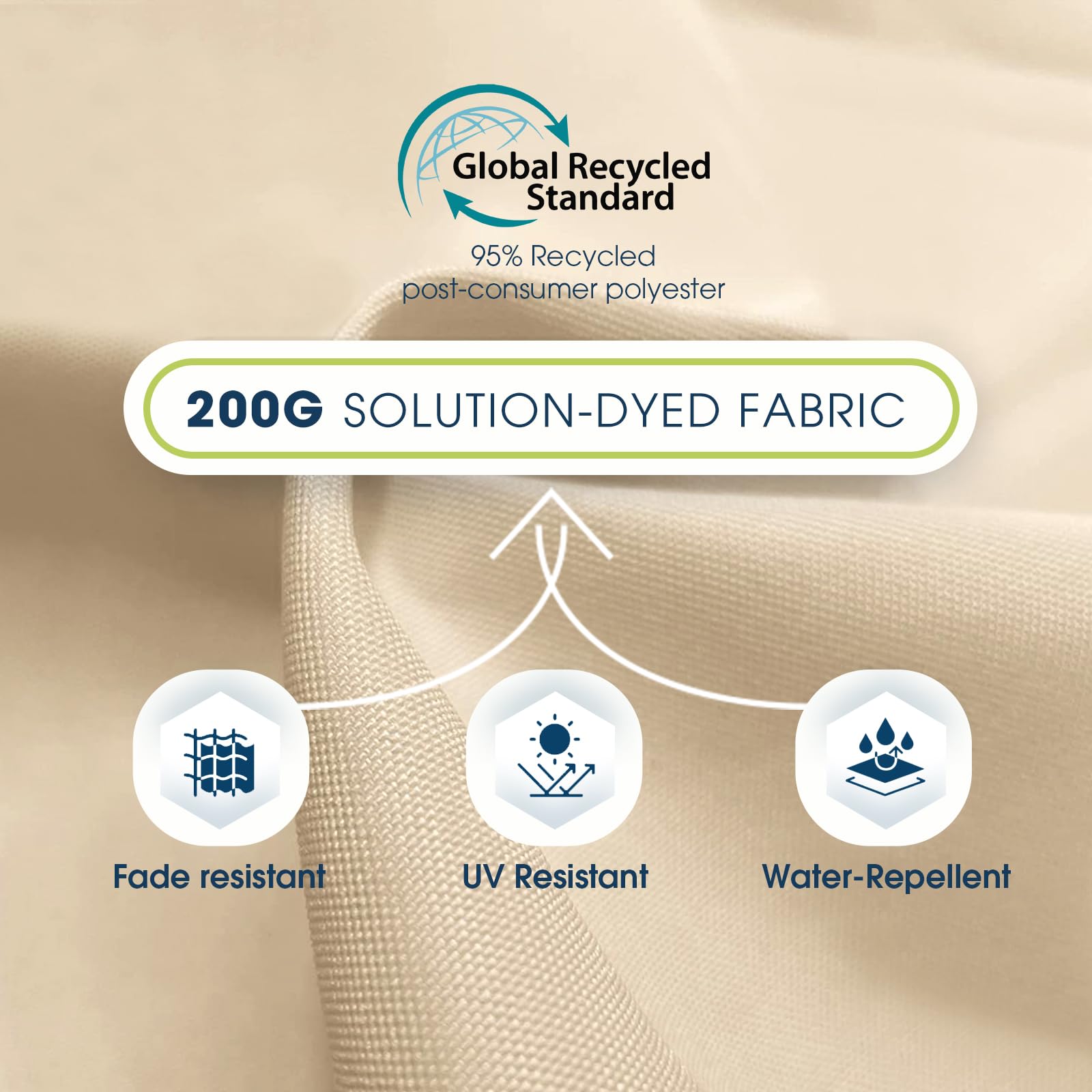 Wikiwiki eco-friendly canopy made from recycled polyester minimizes environmental impact.