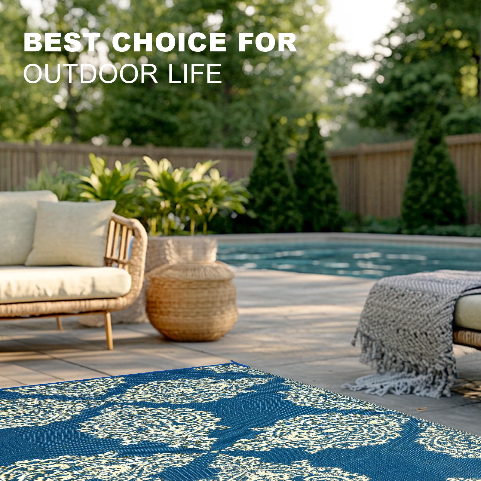 WikiWiki outdoor rug durable double weave 400 g/m2 construction