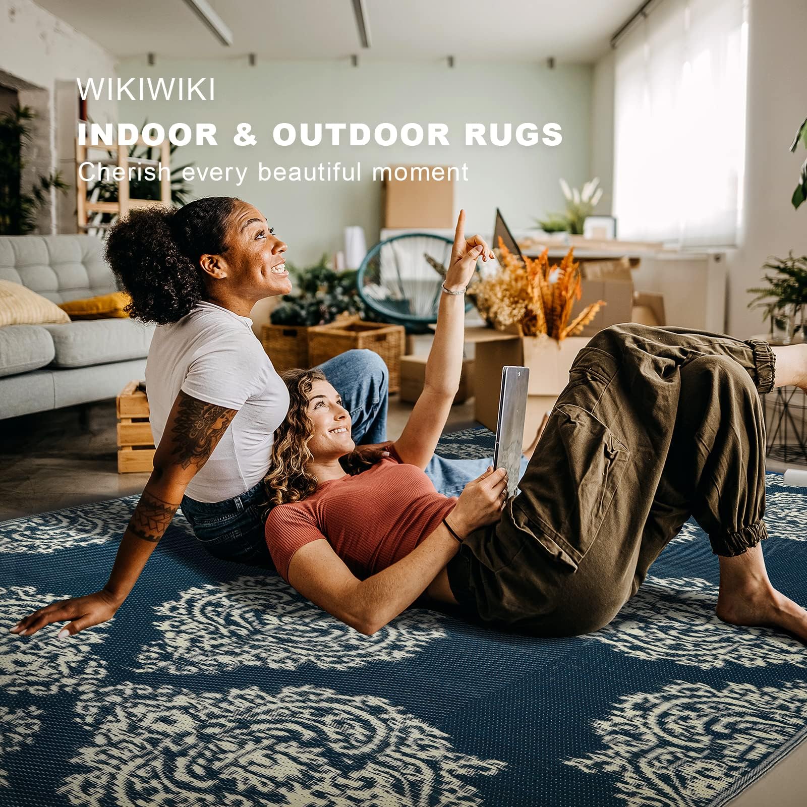 WikiWiki outdoor rug portable for camping and picnics