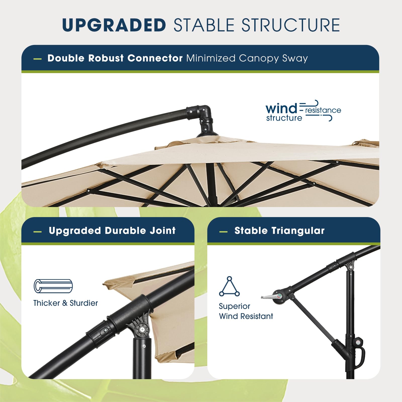 Wikiwiki sandbag base up to 80 pounds stabilizes the umbrella.