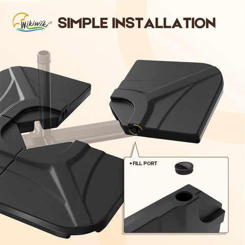 Wikiwiki umbrella base fill spouts illustration for water or sand filling