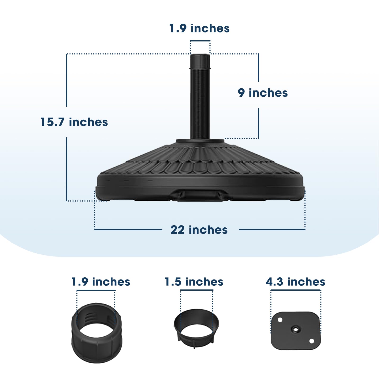wikiwiki umbrella base hidden fill port, maintaining a clean outdoor setup.