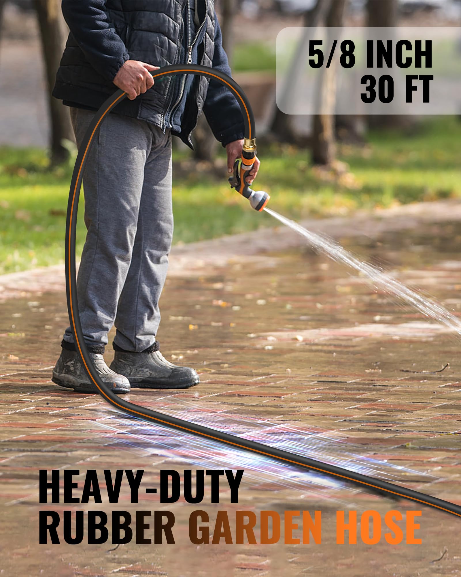 WILAWELS 5/8-inch diameter hose highlights steady water flow.