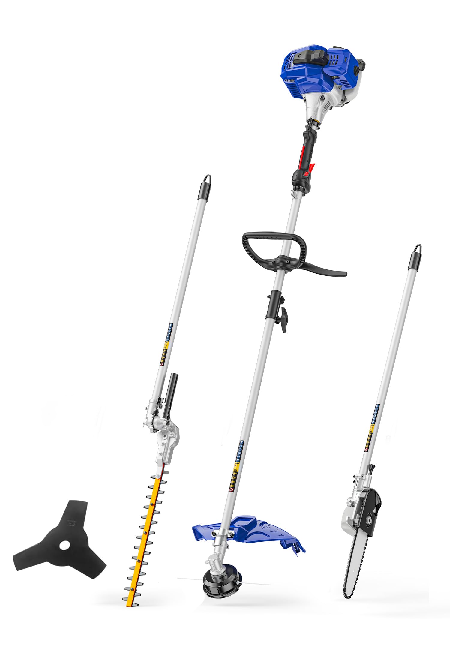 Wild Badger Power 26cc weed wacker side view showing ergonomic design for easy maneuvering.