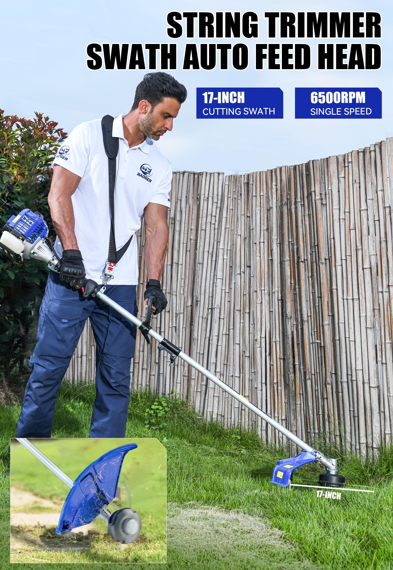 Wild Badger Power articulating pole saw attachment reaching high branches safely.