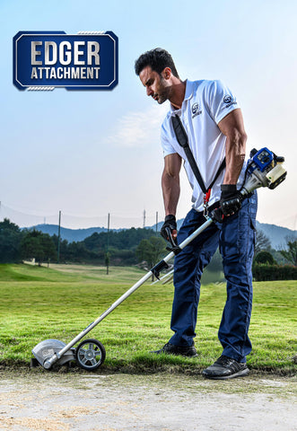 Wild Badger Power edger attachment connects easily to compatible tools