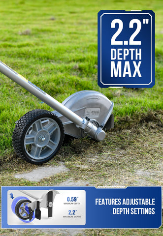 Depth adjustment to 2.2 inches enables tailored edging