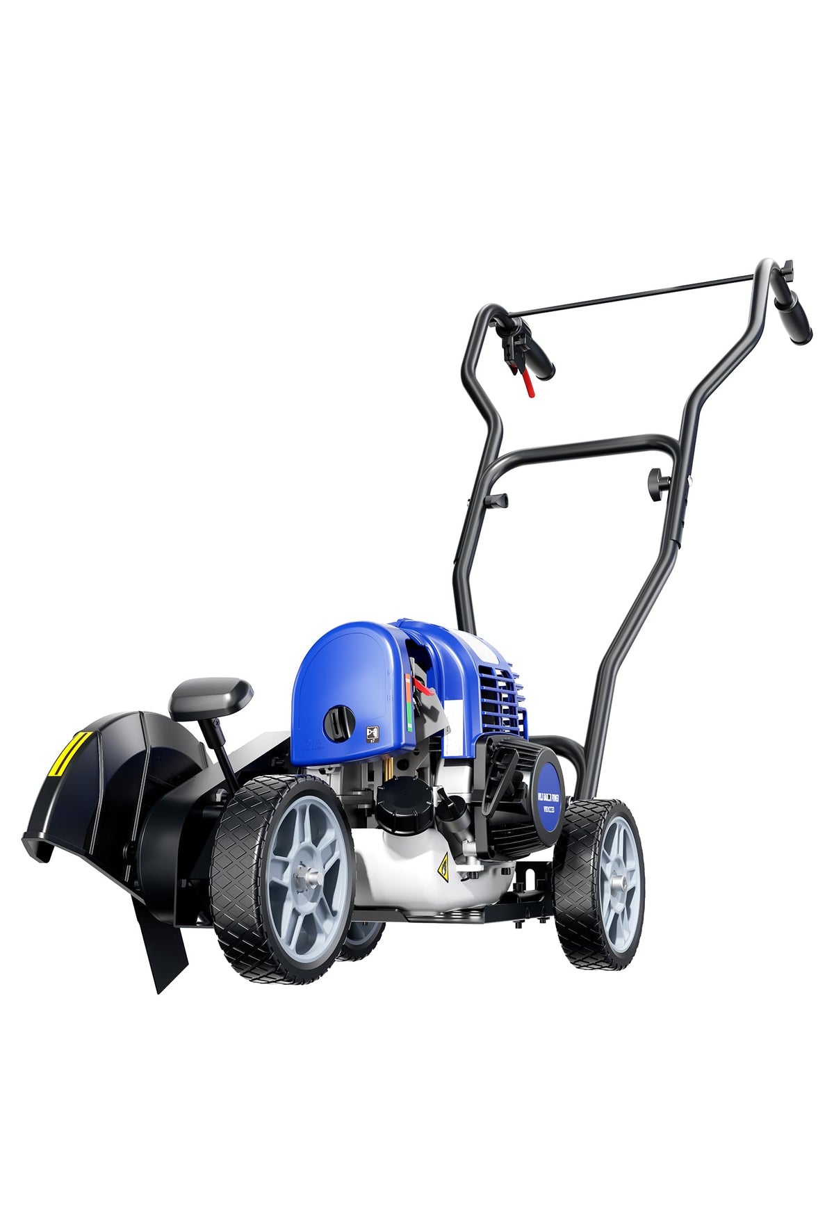 Wild Badger Power sidewalk edger blue front view enables precise edging
