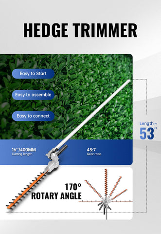 Wild Badger Power Sunseeker 53-inch reach shaft extends your reach without ladders.