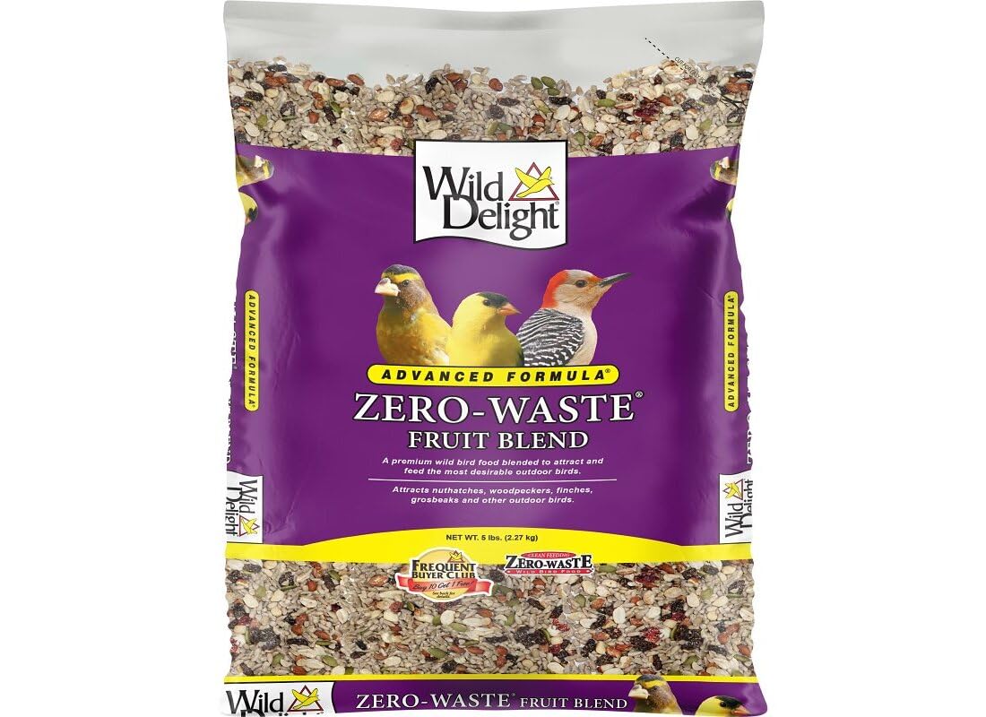 Wild Delight fruit blend attracts nuthatches and woodpeckers outdoors
