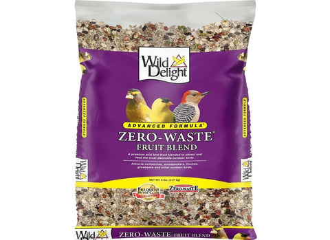 Wild Delight fruit blend attracts nuthatches and woodpeckers outdoors