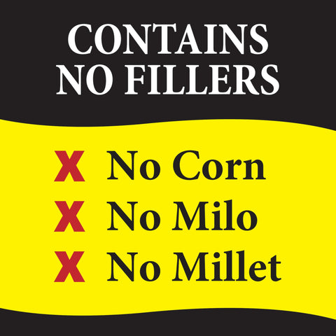 No corn or milo packaging emphasizes a cleaner feeding experience.