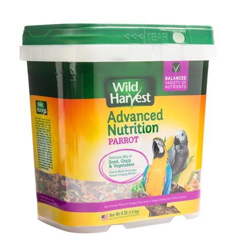 Wild Harvest Advanced Nutrition Parrot Natural Habitat image suggests varied ingredients