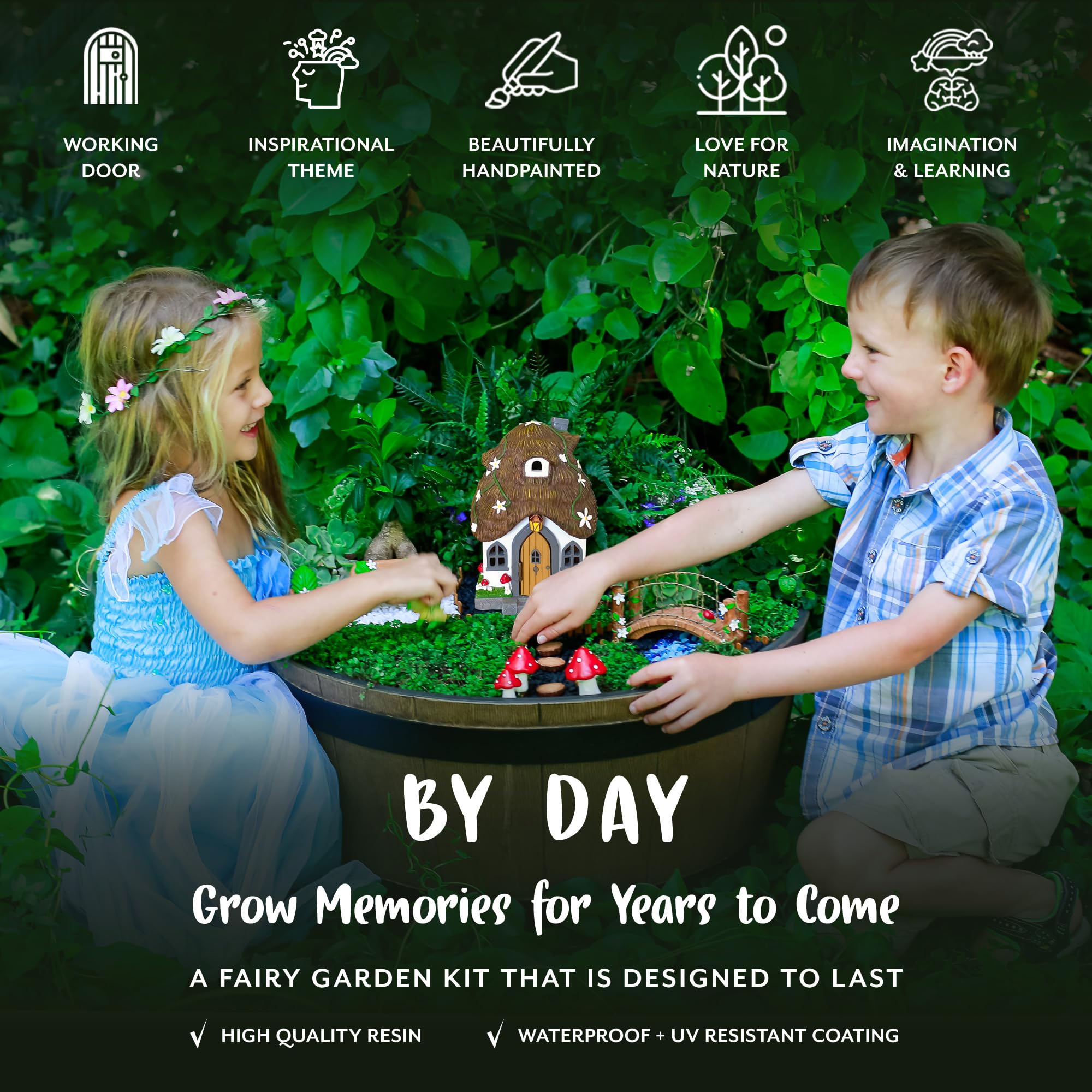 Wild Pixy 13-piece fairy garden kit enables instant setup for storytelling