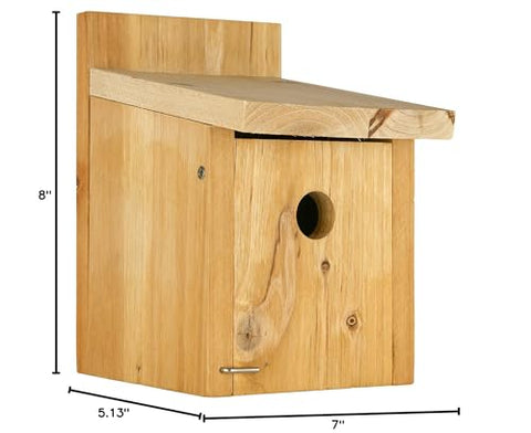 Wild Wings Nature's Way Cedar Box Wren House in a yard ready for bird watching