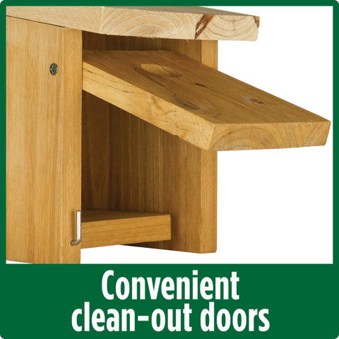 Wild Wings Nature's Way Cedar Box Wren House clean-out door for easy maintenance
