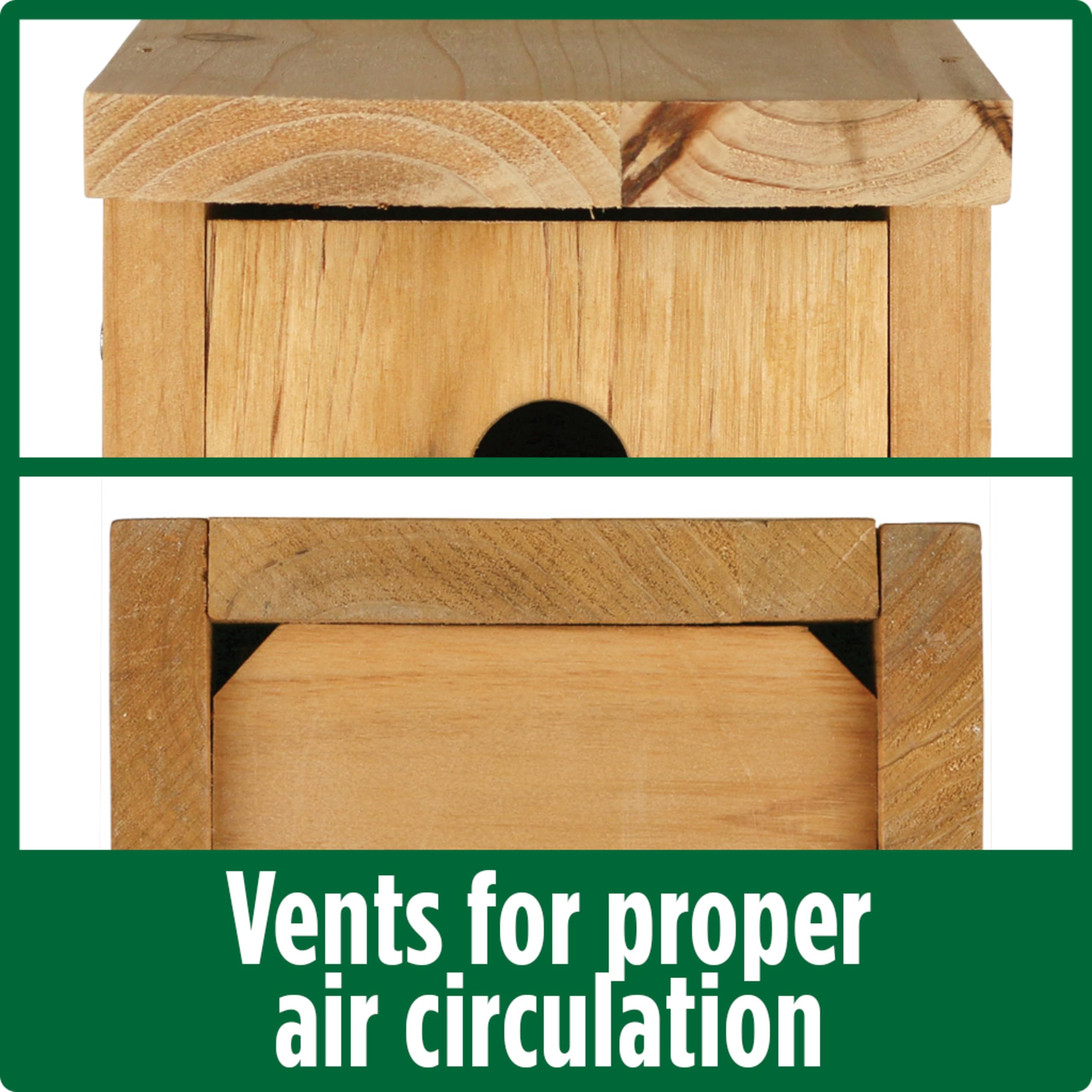 Wild Wings Nature's Way Cedar Box Wren House durable cedar finish resists weather