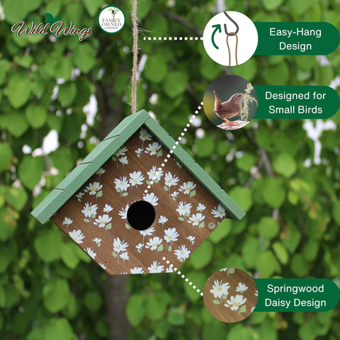 Wild Wings Springwood Daisy wren house easy-clean door for quick maintenance