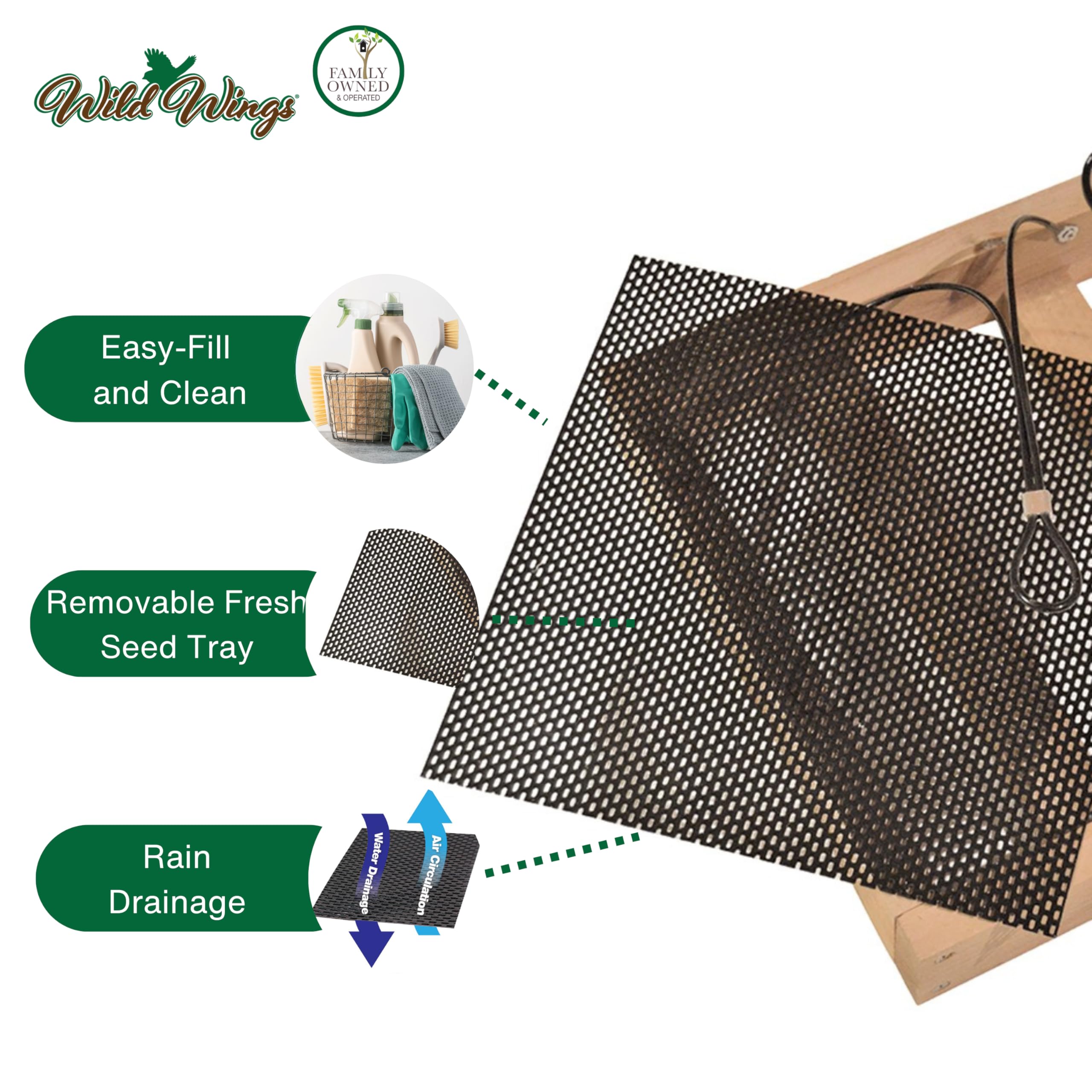 Wild Wings WWCF23 rust-free hardware on durable outdoor feeder components
