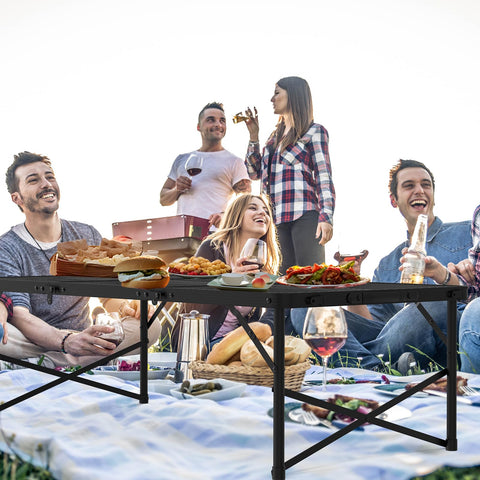 WildFinder folding table mesh desktop enables fast, organized prep near grills.
