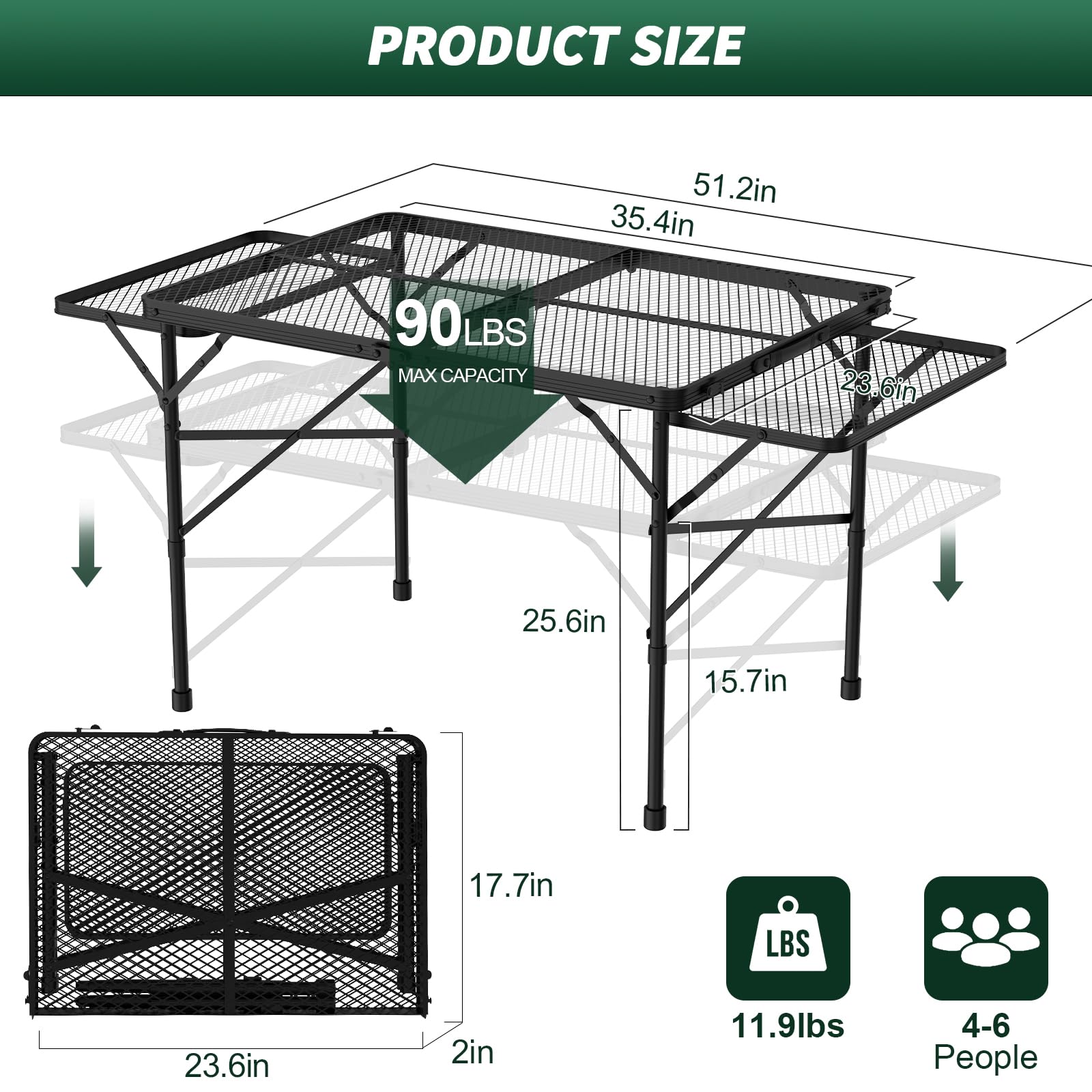 WildFinder height adjustable folding table ideal for grass picnics or cooking