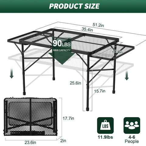 WildFinder height adjustable folding table ideal for grass picnics or cooking