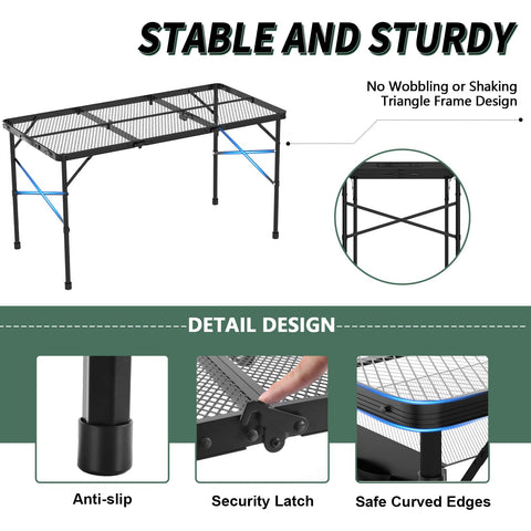 WildFinder hexagonal legs deliver stable support on uneven ground.
