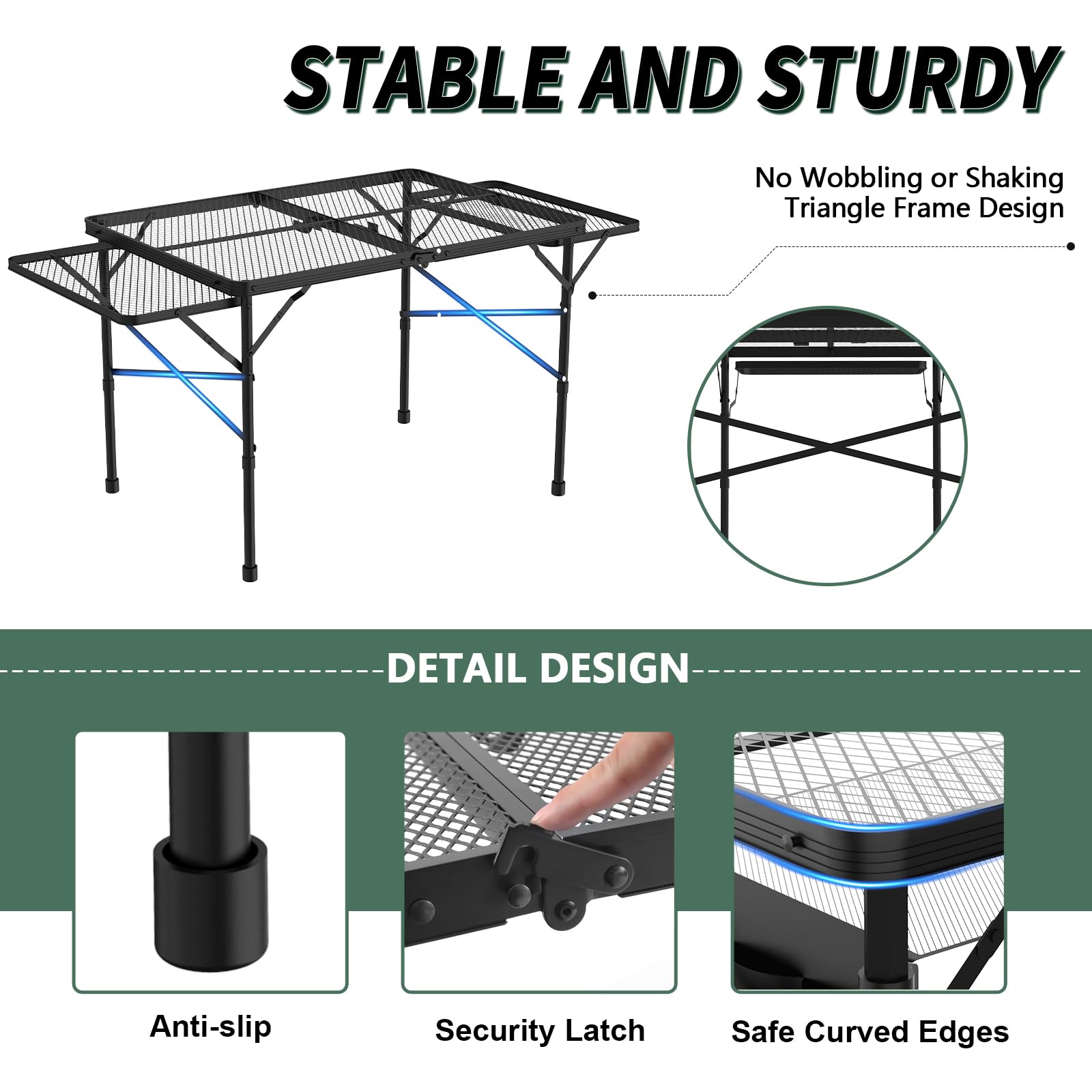 WildFinder waterproof and fireproof table suited for grill side use