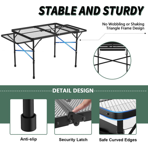 WildFinder waterproof and fireproof table suited for grill side use