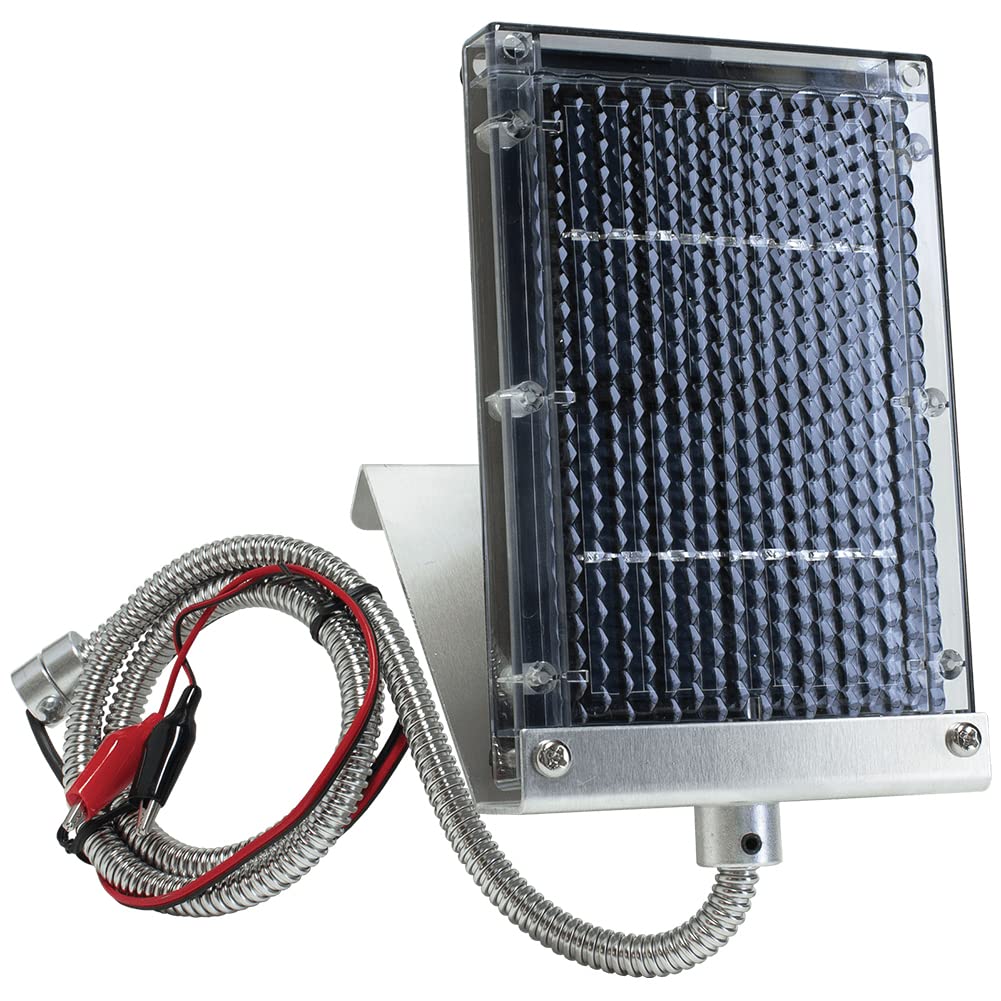 Wildgame Innovations Edrenaline solar panel front view powering a feeder efficiently