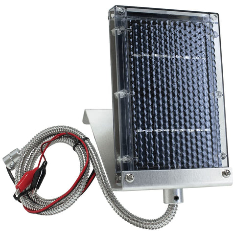 Wildgame Innovations Edrenaline solar panel front view powering a feeder efficiently